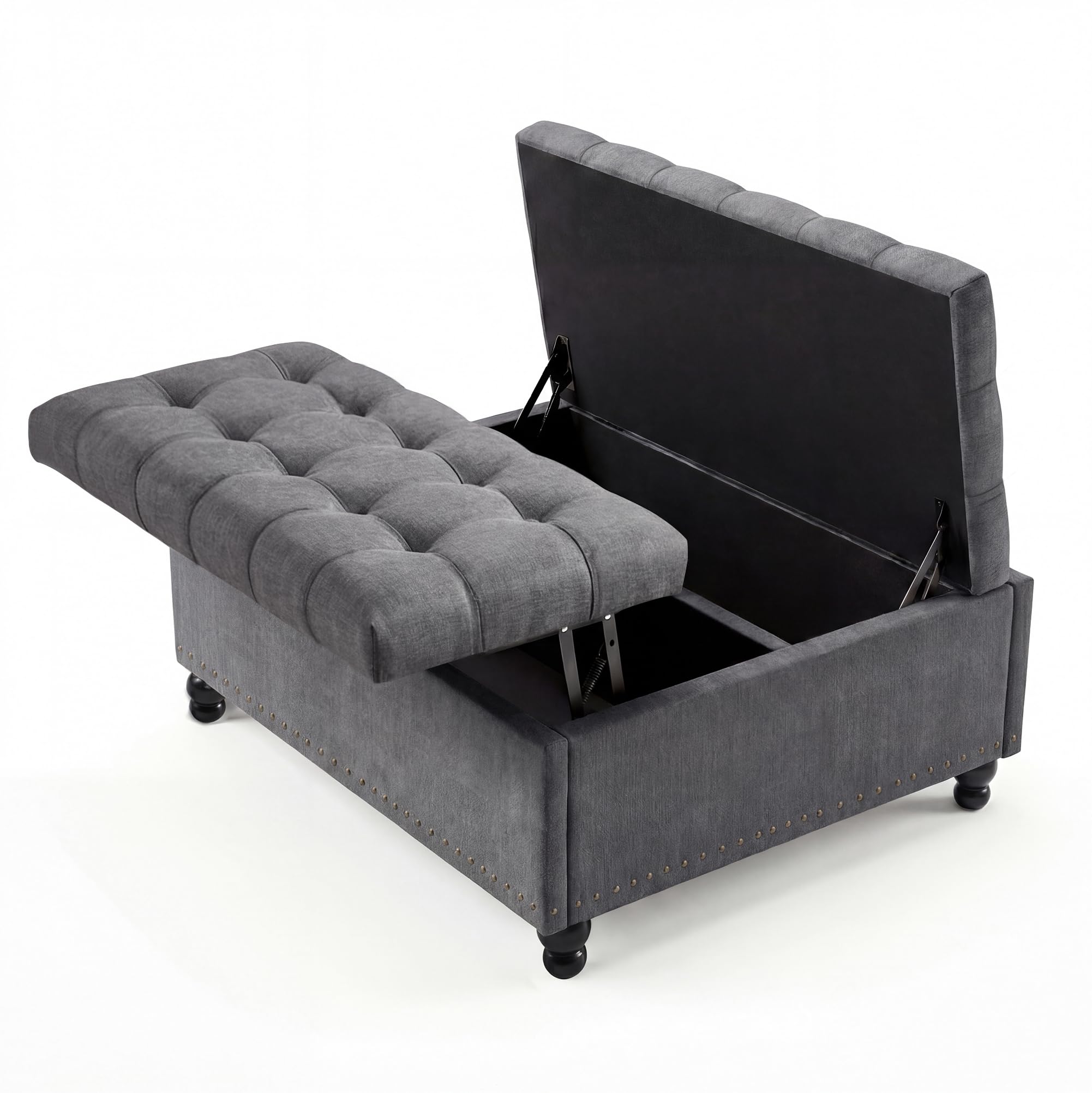 Outdoor Furniture Wood - مقعد عثماني مربع قابل للرفع مقاس