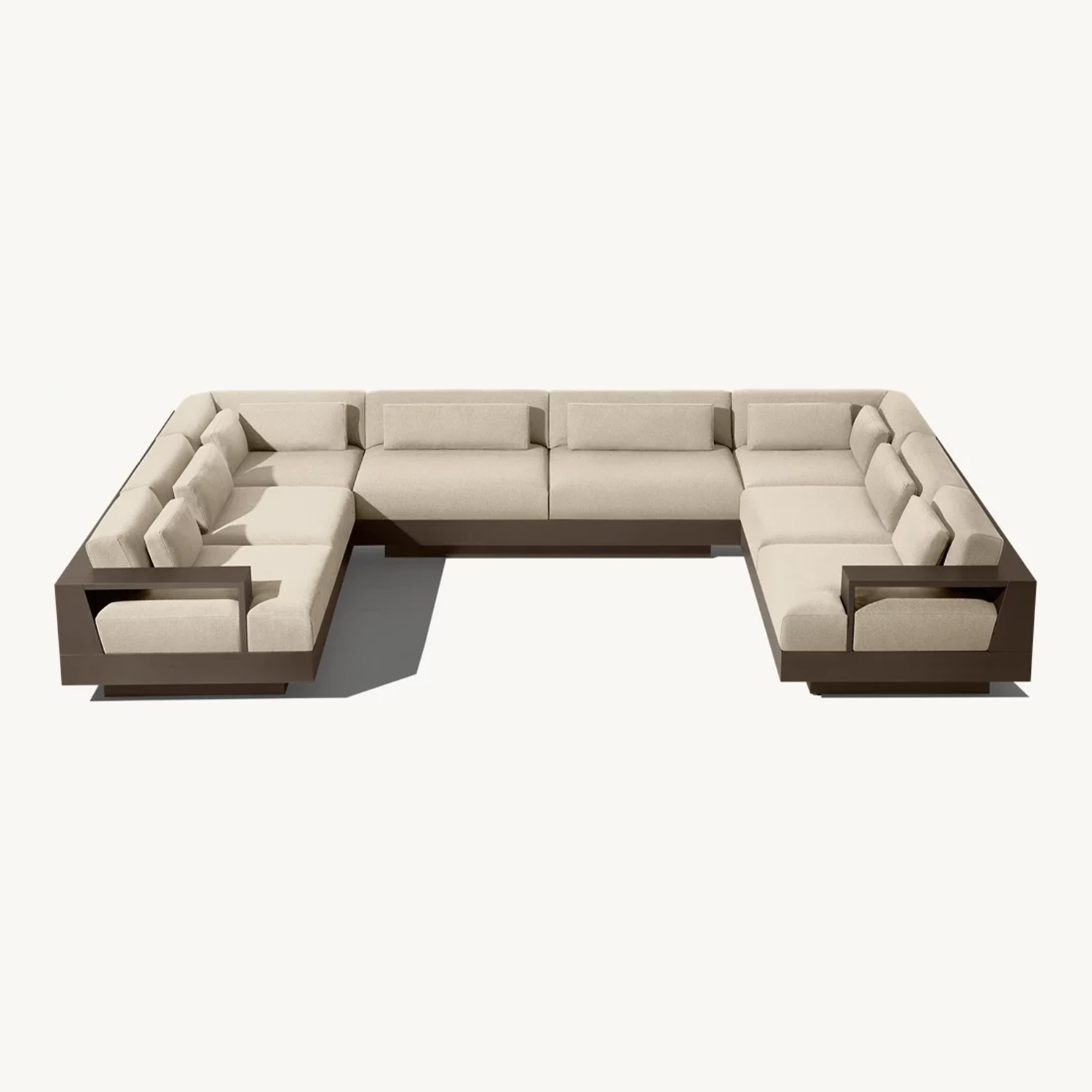 Outdoor Furniture Luxury - طقم أريكة فاخر بإطار معدني من